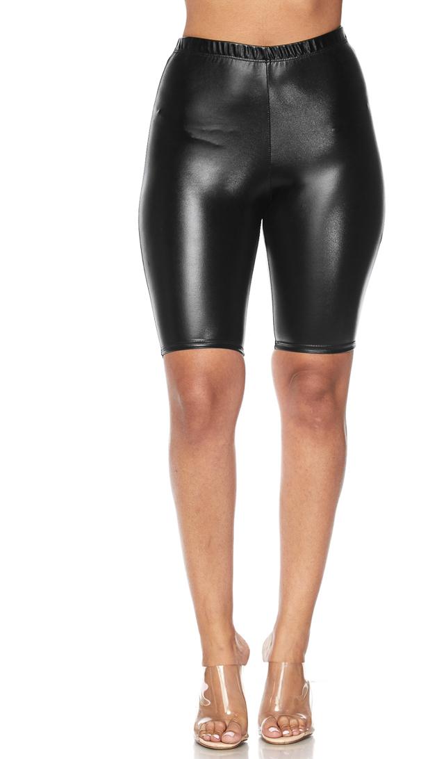 metallic biker shorts