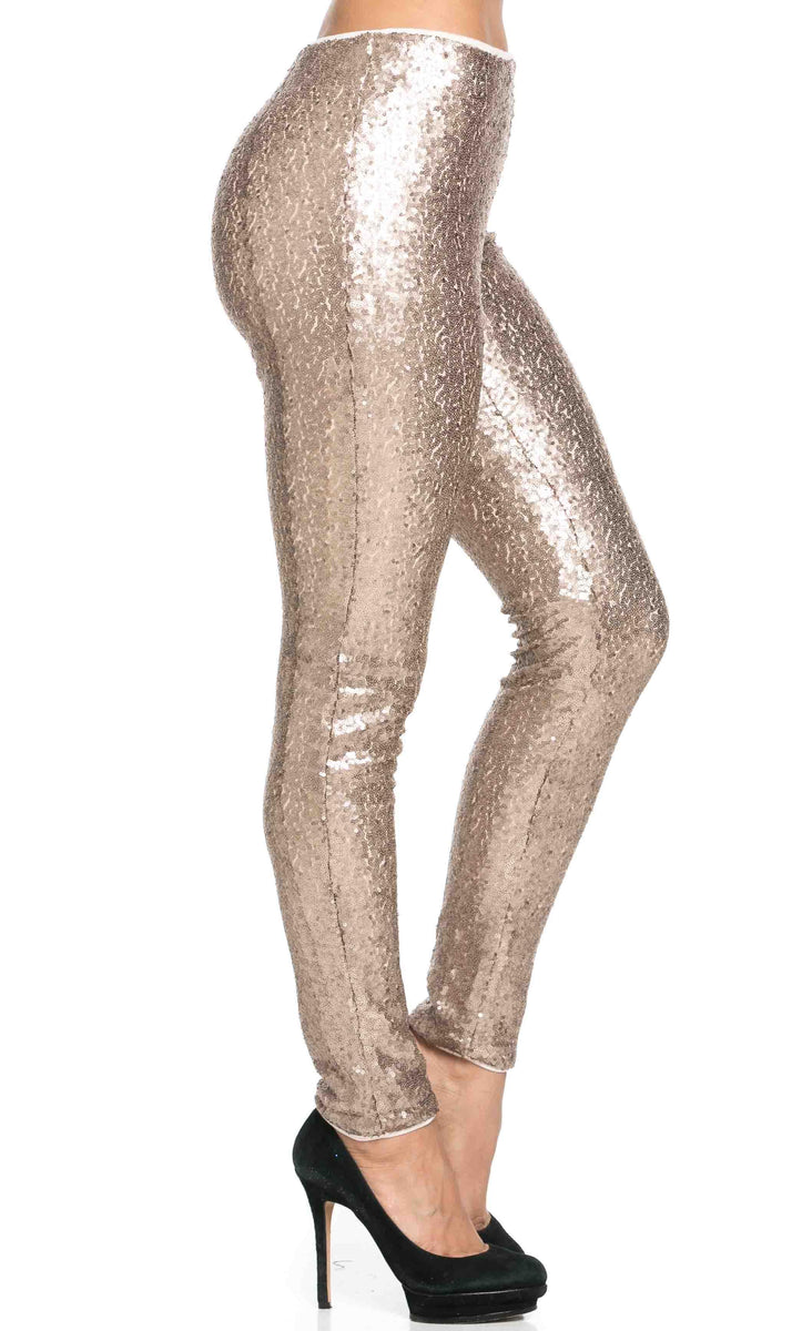 Gold Allover Sequin Party Pants Plus Sizes Available 5287