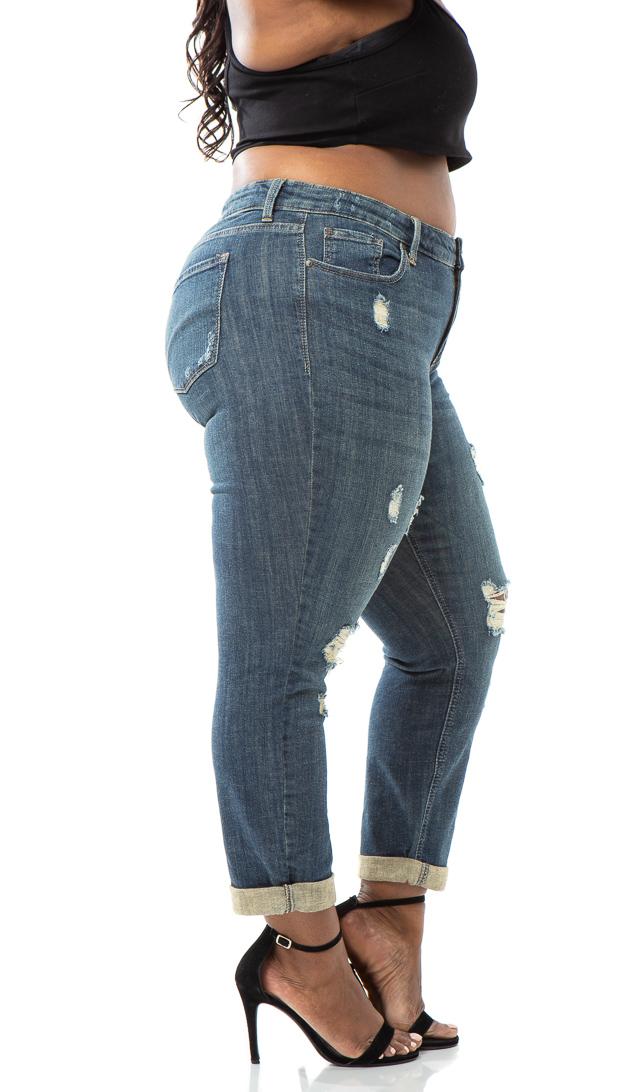 Plus Size Sasha Low Rise Skinny Jeans Dark Denim 9983