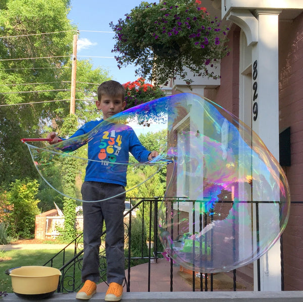 Homemade big bubbles, made without glycerin
