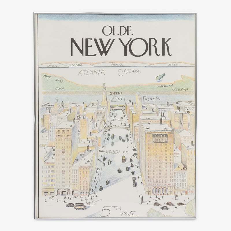 Original "Olde New York A View From 5th Avenue" Poster