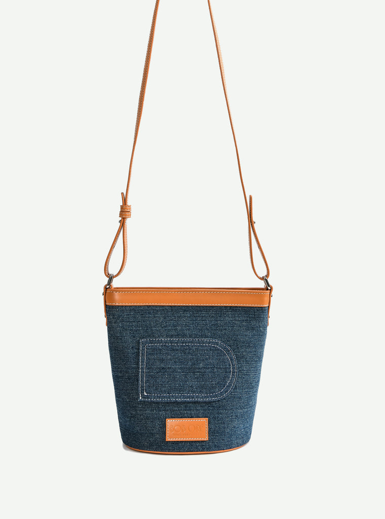 Dorothy Middle Size Bucket Bag, Denim - Bob Ore Blue Collection