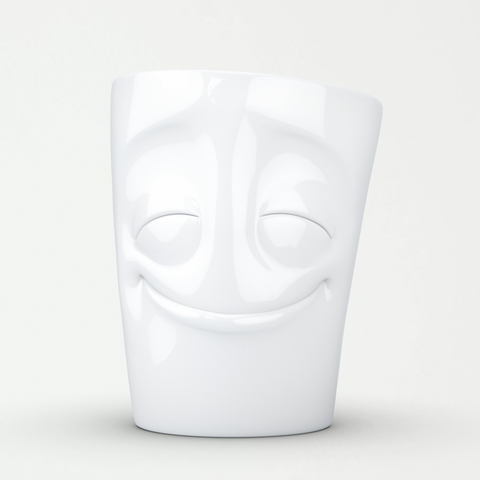 Tassen Porcelain Mug with Handle, Cheery Face - 