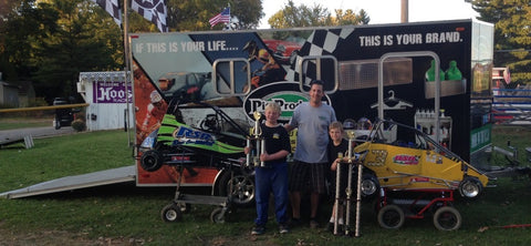 Quarter Midget Race Winners with the Pit Products team and enclosed trailer