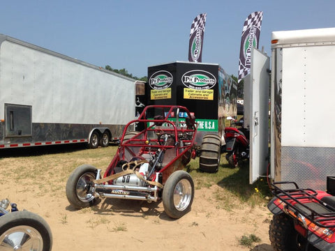 sand rail car with pit products demonstration trailer