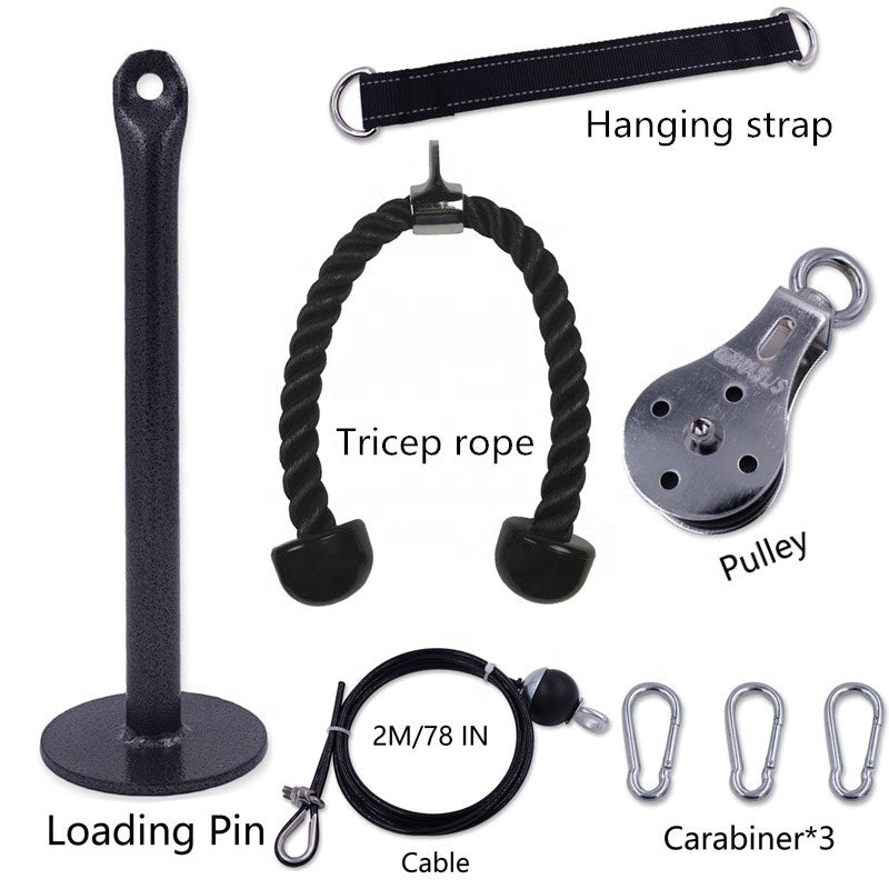 Fitness Pulley Cable System DIY Loading Pin Lifting Triceps Rope Workout Machine