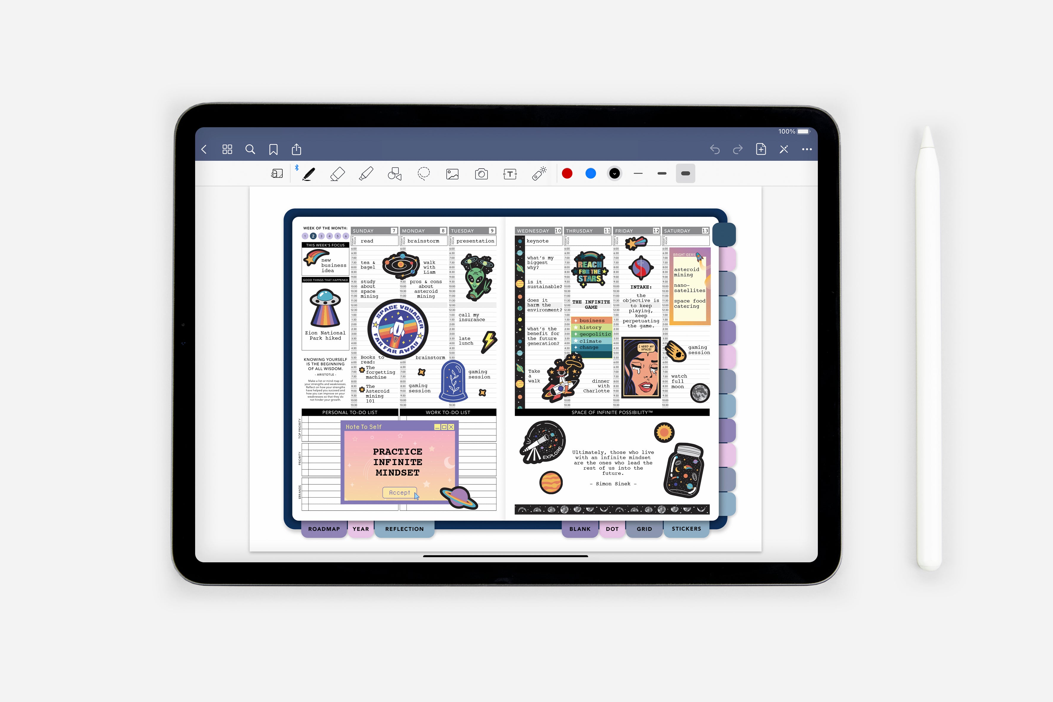 Digital Out of this World! Space Sticker Book - Passion Planner