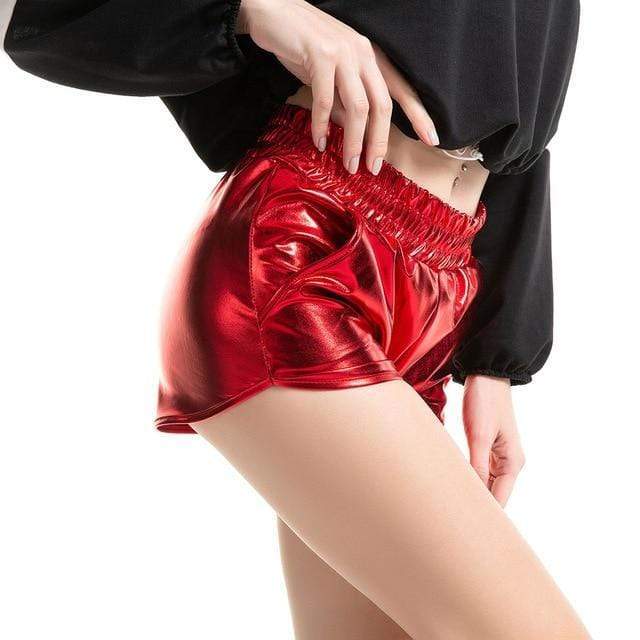 red rave shorts