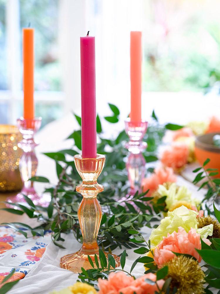 Pink Glass Candle Holder - Shrimp's House