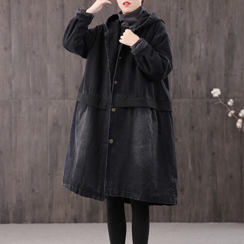 plus size black winter coat