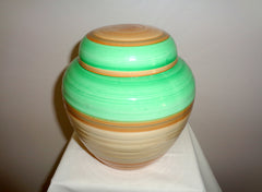 1930s Shelley Green/ Brown Banded Ginger Jar