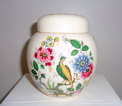 Vintage Small Sadler Pottery Bird Of Paradise Ginger Jar