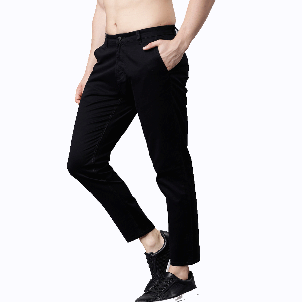 black slim chinos