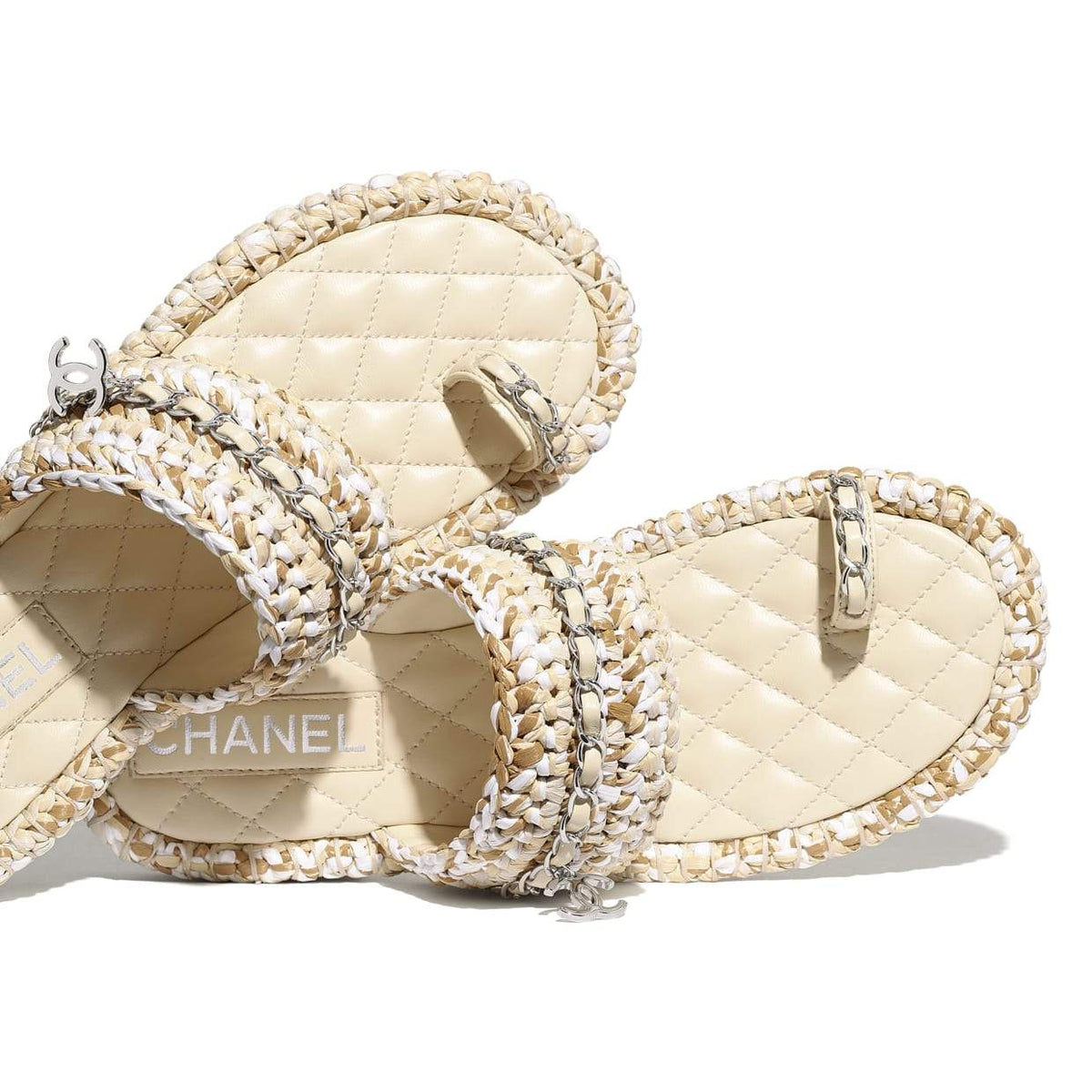 chanel raffia sandals