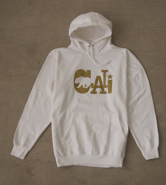 white and gold hoodies