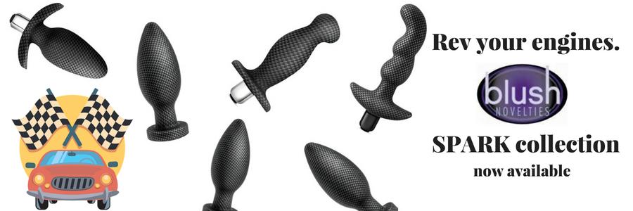 Spark Plug Anal Toy Butt Plug Collection by Blush Novelties Medical Grade Silicone Carbon Fiber Pattern 
