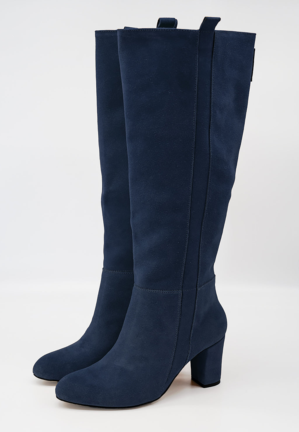 navy blue knee high boots