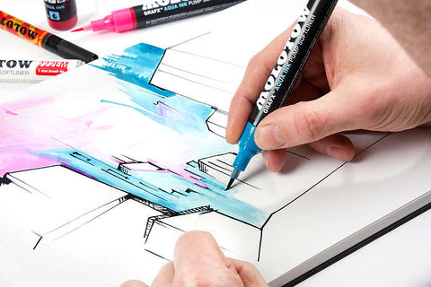 precise illustrating and water coloring