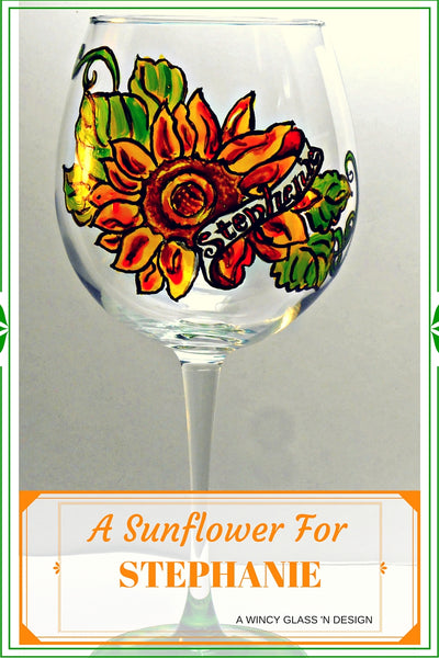 A_Sunflower_For_Stephanie_Custom_Wine_Glass