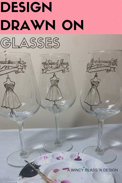 Bridesmaids_Dress_Drawn_On_Glasses