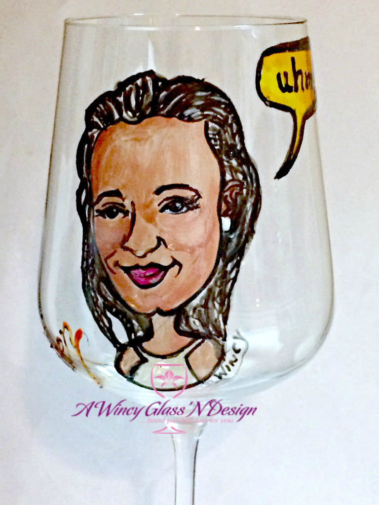 Custom Caricature Hand Painted Crystal Wine Glass – A Wincy Glass N Design