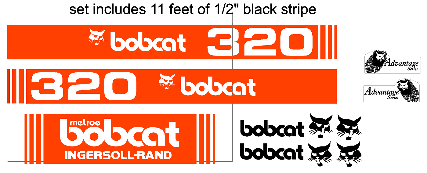Bobcat 320 Mini Bagger Aufkleber Set 