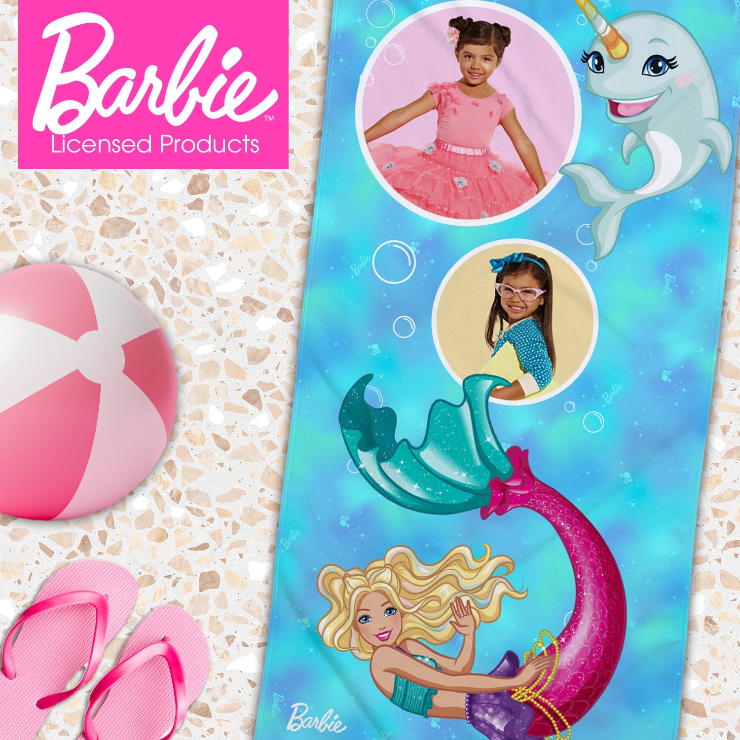 Personalized Barbie Beach Towel 