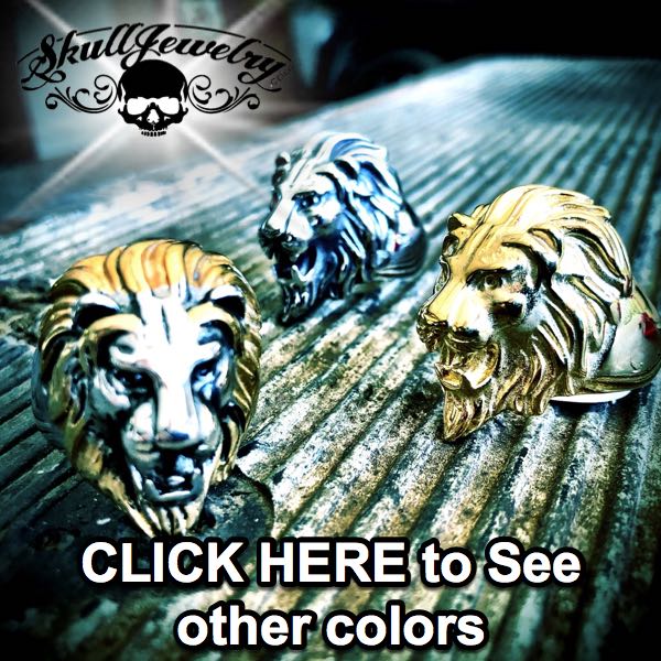 3 colors of big bold lion rings