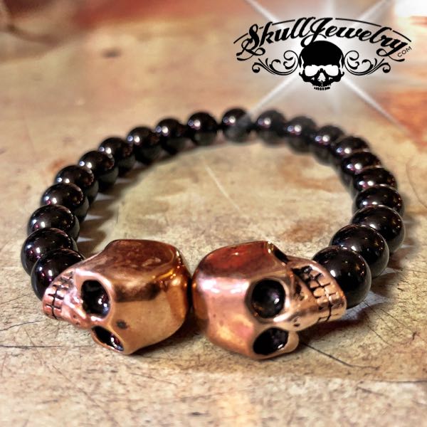 black and gold skull bracelet