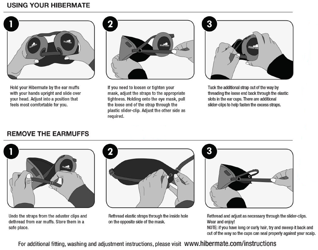 Hibermate ear cups and wearing Instructions
