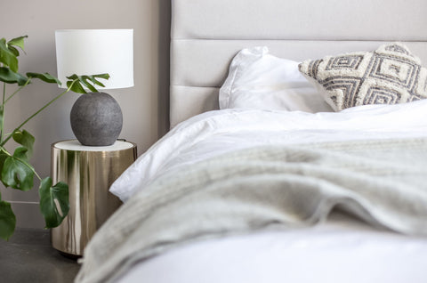 #SALE! Debbie King Bed – Tall Horizon Grey