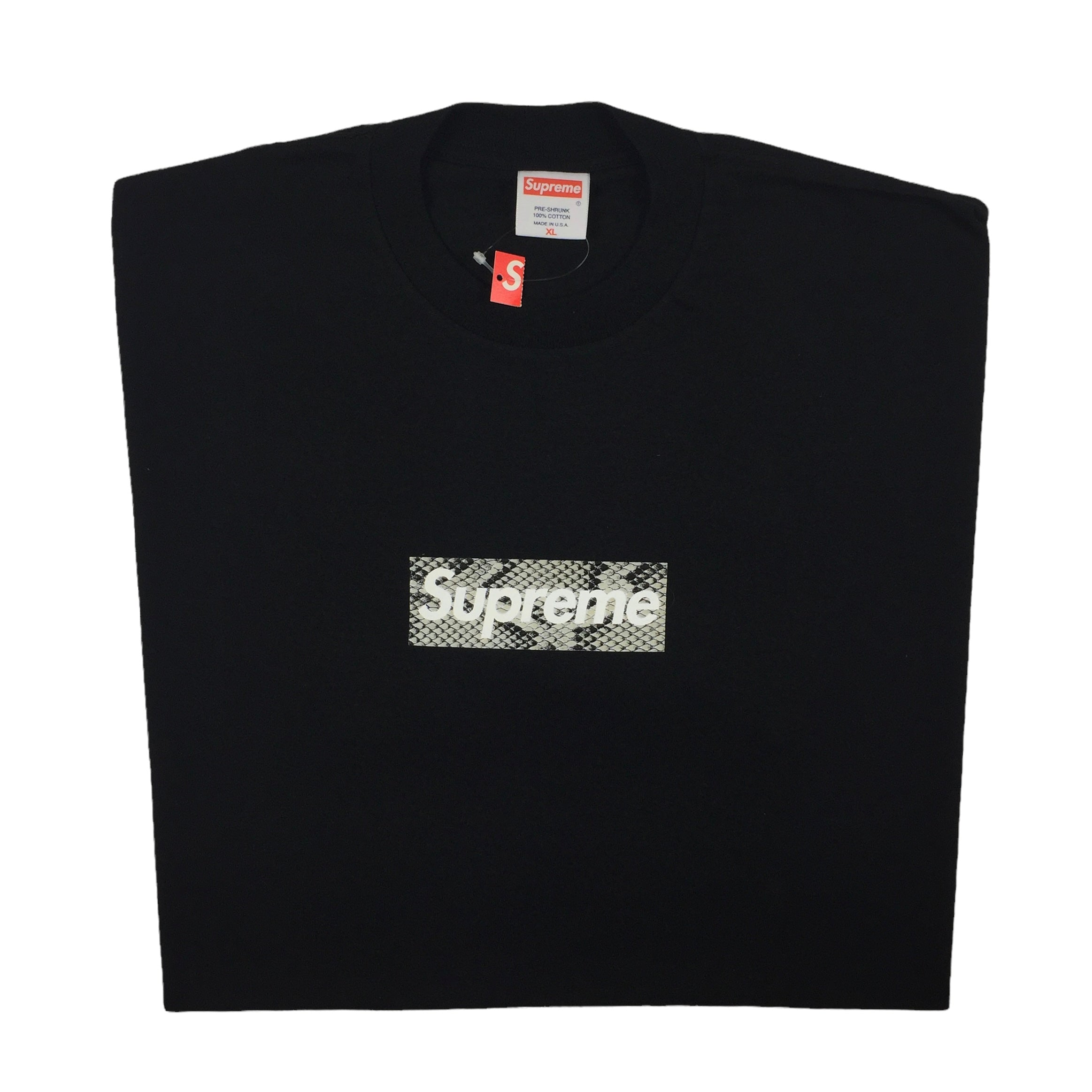 2006 Supreme Harajuku Black Snakeskin Box Logo Tee