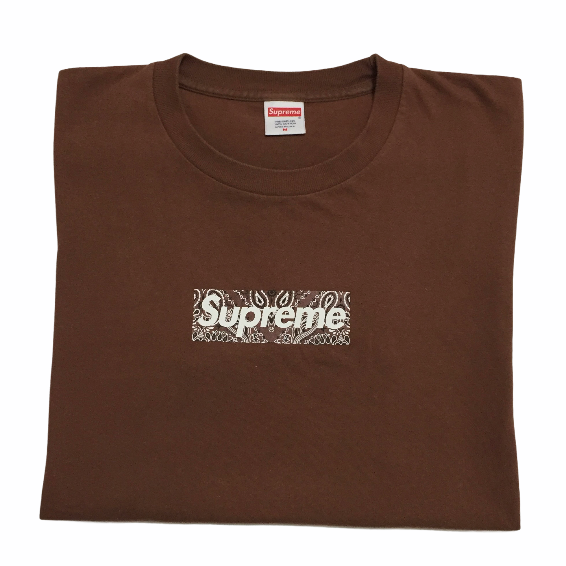 supreme Bandana Box Logo Tee M 茶色