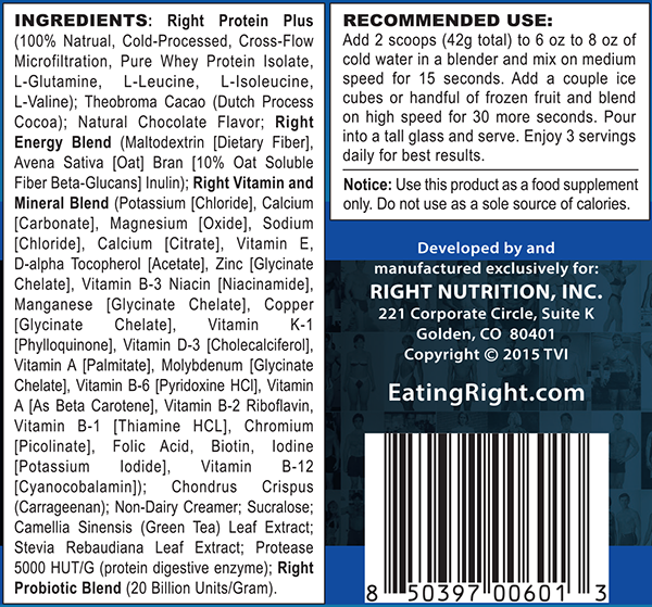 nutrition shake label