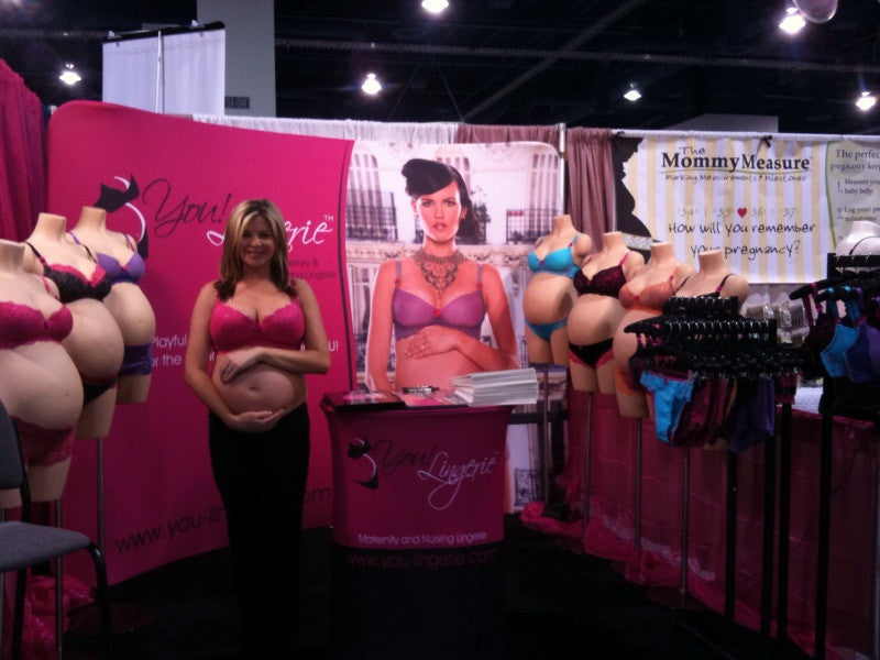 Pregnant Model Wearing Maternity Bra in Show Booth