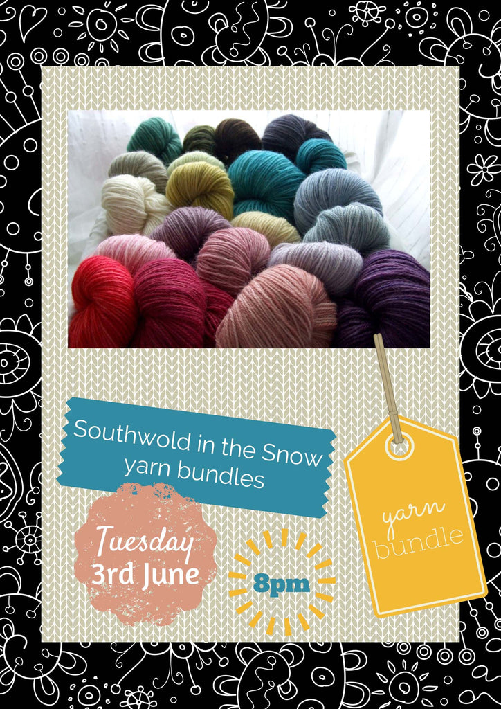 Southwold in the Snow yarn bundles coming tonight – Skein Queen