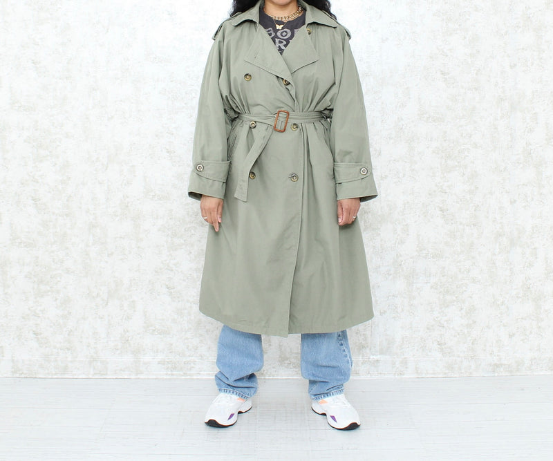 trench coat army green