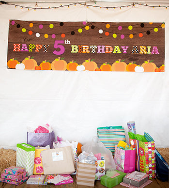 pumpkin birthday party banner