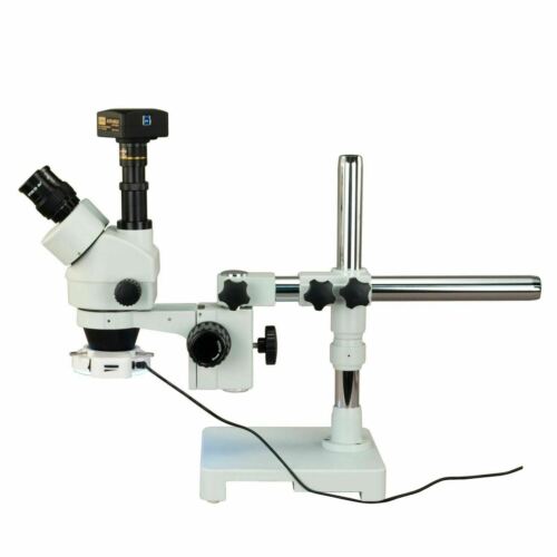 OMAX 3.5X-90X Zoom Trinocular 3MP Digital Boom Stereo Microscope+56 LED Light