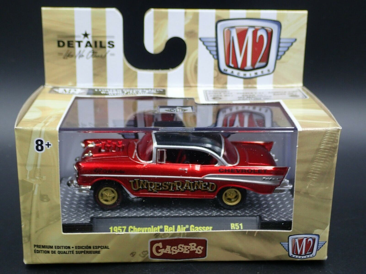 M2 Machines by M2 Collectible Edelbrock 1957 Chevy Bel Air Gasser 1:64 Scale S86 20-42 Red Details Like NO Other 1 of 5000