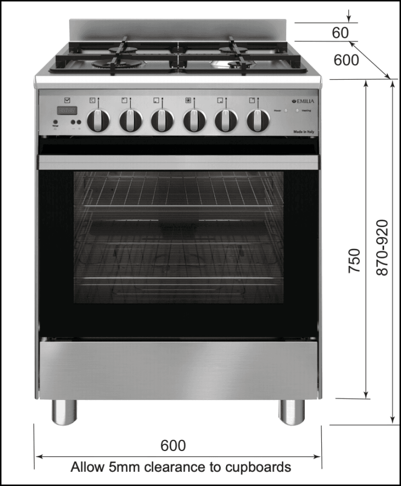 90cm gas cooktop and oven