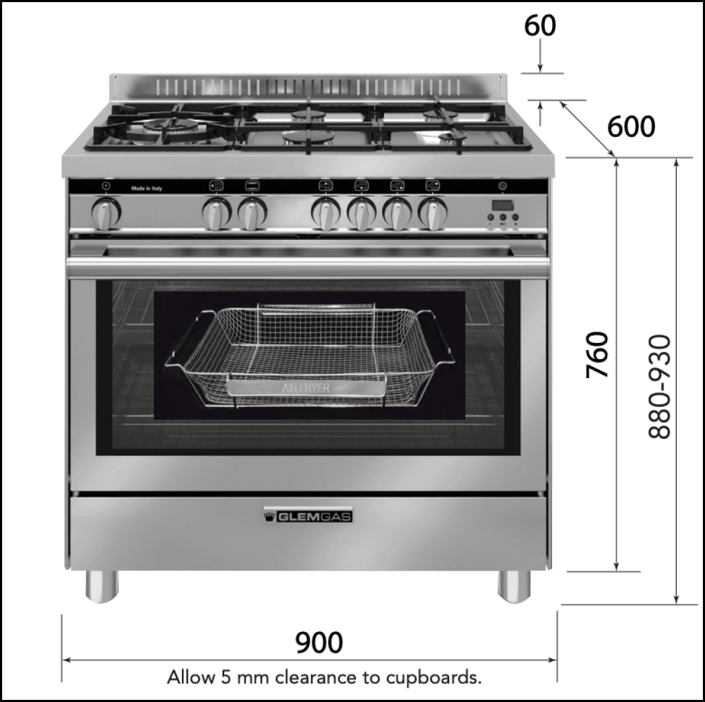 90cm gas cooktop and oven