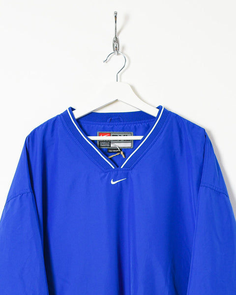 Vintage 90s Polyester Blue Team Pullover Jacket - XX-Large– Vintage