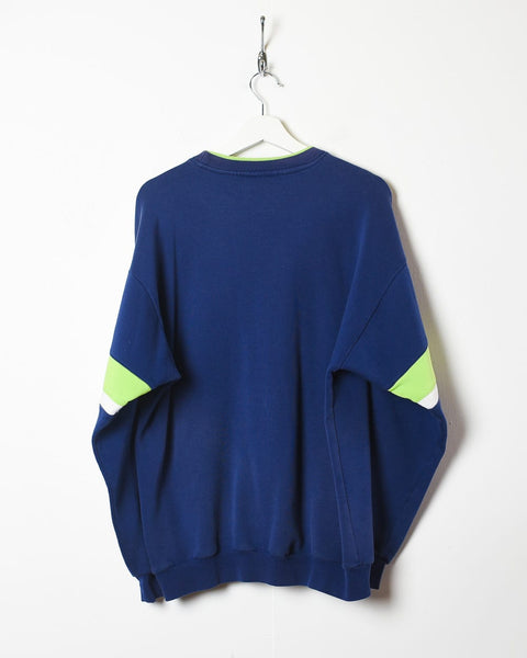 90s Navy Adidas Sweatshirt Large Cotton mix– Vintage