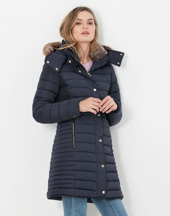 cherington chevron quilted longline padded coat by joules