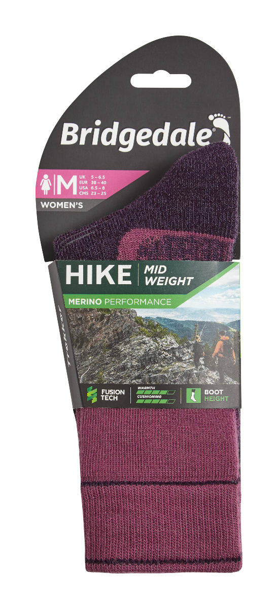 bridgedale men's hike midweight merino endurance boot sock