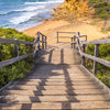 Xxl Wandbild Holztreppe Zum Einsamen Strand Querformat Zoom