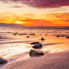 Xxl Wandbild Sonnenuntergang Am Strand Mit Felsen Quadrat Zoom