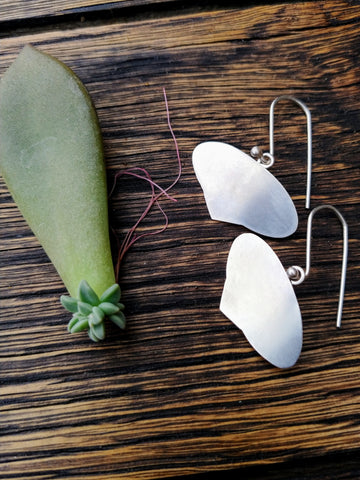 Baby succulent with silver dangle earrings