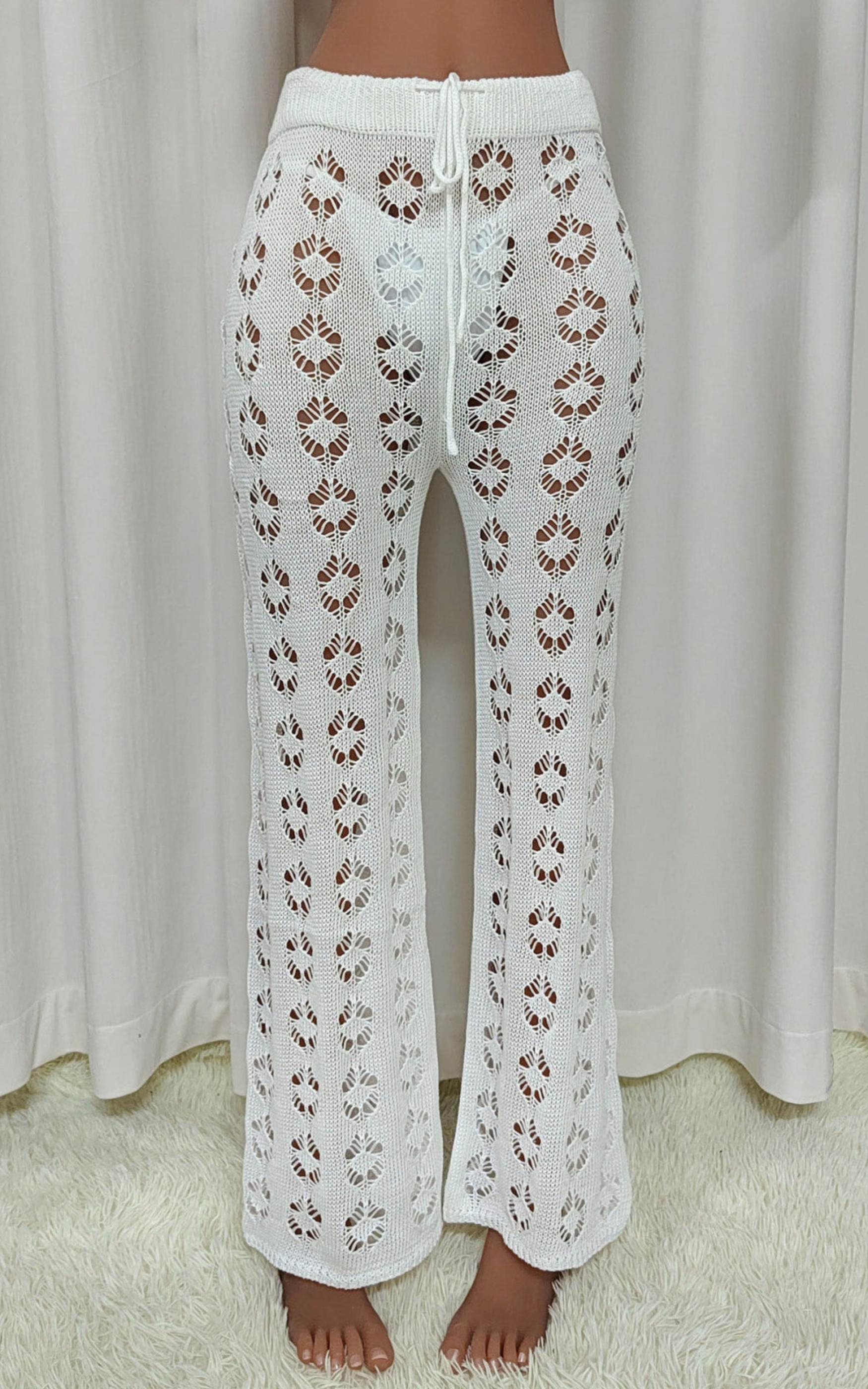 完売品 vonique crochet lacepants (White)-